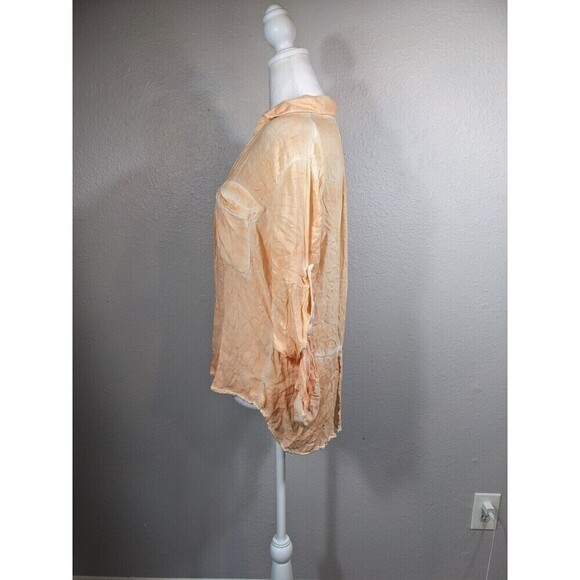 Anthropologie Cloth and Stone Size XS Button Up Shirt Top Blouse Orange Ombre 10 - Picture 2 of 8
